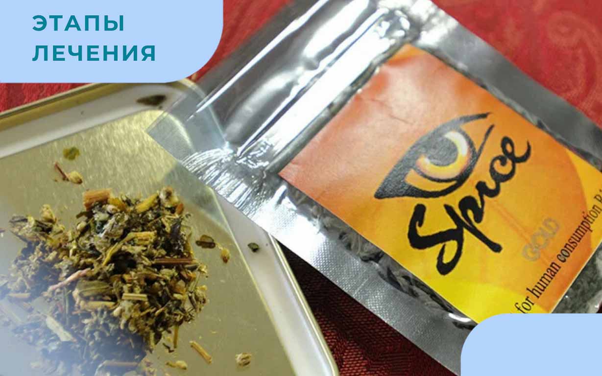 Упаковка со спайсом и сухая трава